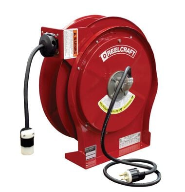 Reelcraft Single Receptacle Power Cord Reel Steel Series L5005 50', large image number 0