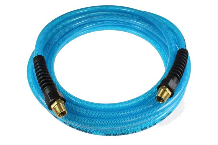 Coilhose Flexeel 5/16 Inch x 100 Ft. Transparent Blue Straight Hose with MPT