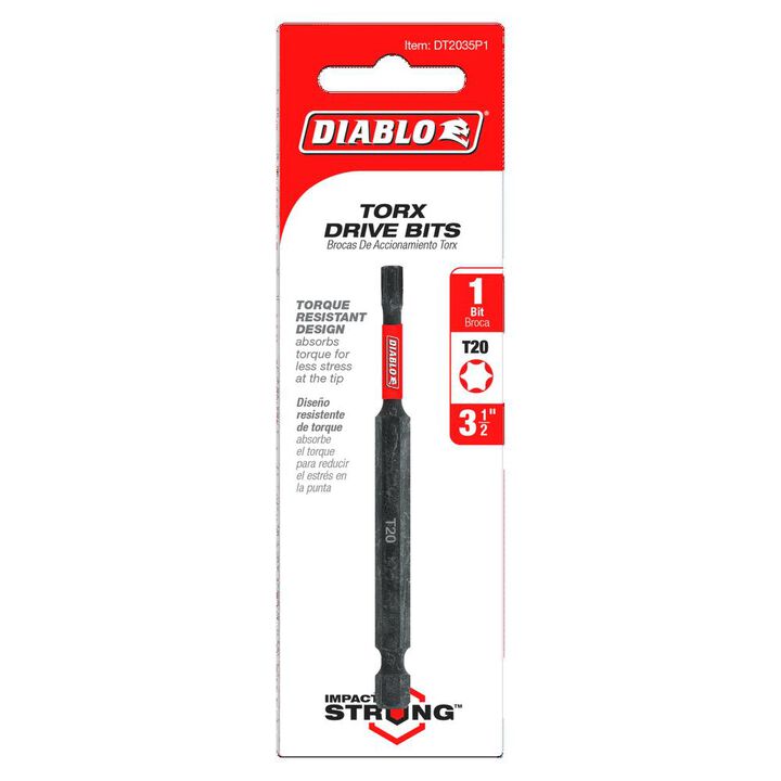 Diablo Tools 3 1/2 Inch #20 Torx Drive Bit, large image number 1
