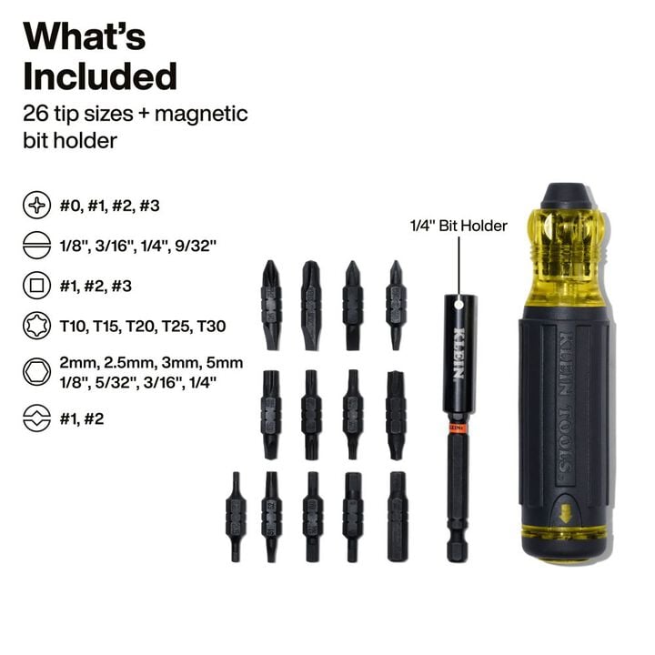 Klein Tools 27 in 1 Impact Rated Multi-Bit Screwdriver, large image number 1