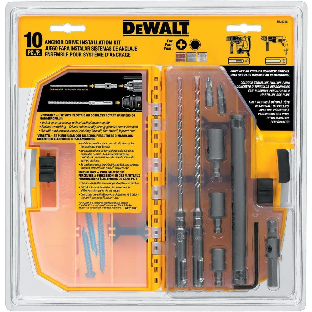 DEWALT 10 PC Anchor Drive Installation Kit, large image number 1