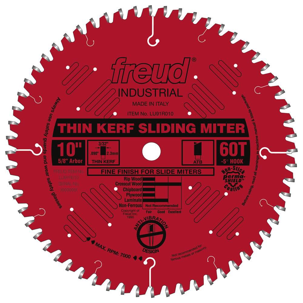 Freud 10in Thin Kerf Sliding Compound Miter Blade with Perma-SHIELD Coating, large image number 1