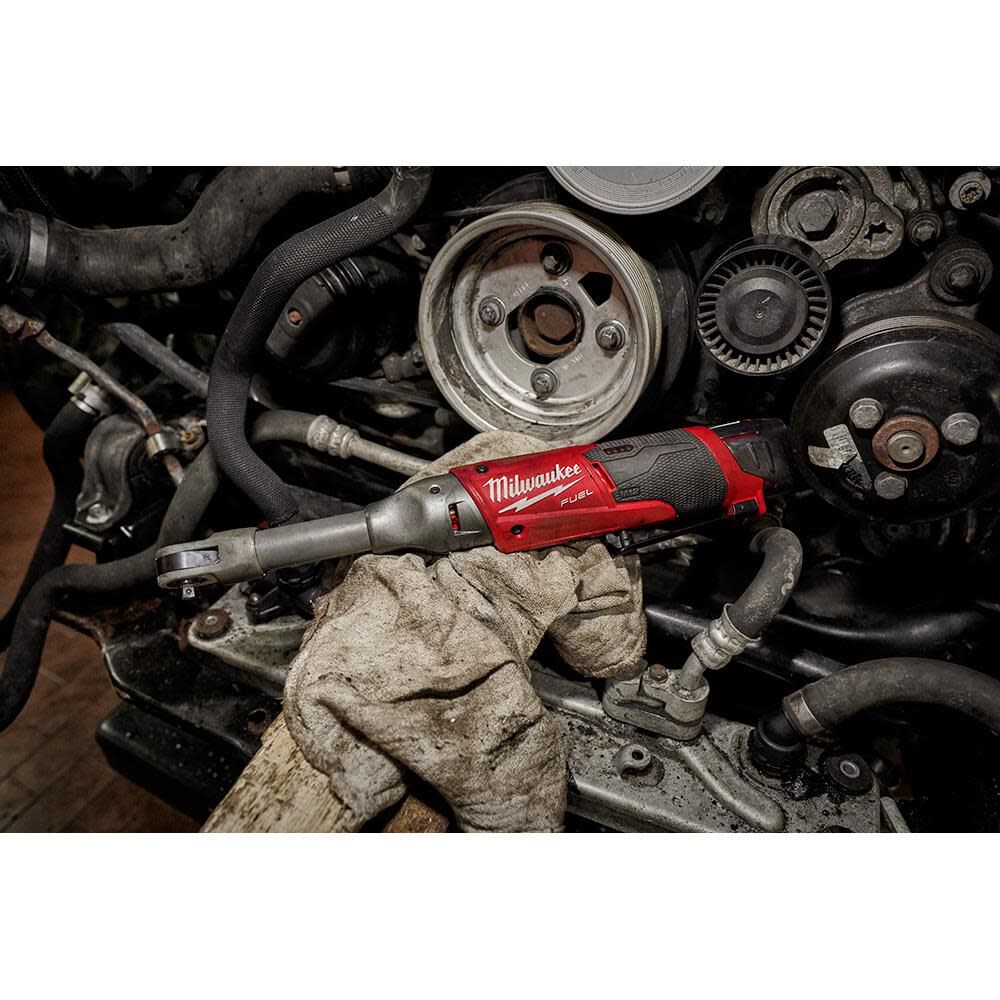 Milwaukee M12 Fuel 1 4 In Extended Reach Ratchet Reconditioned Bare Tool 2559 80 - Image 2