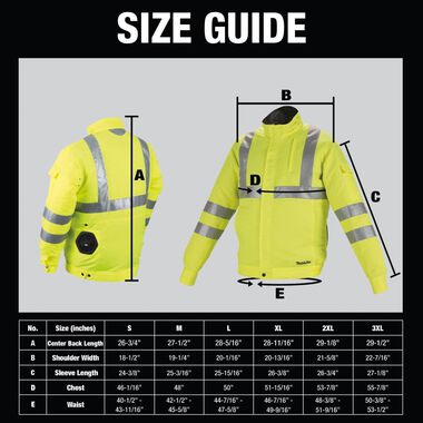 Makita 18V LXT Lithium-Ion Cordless High Visibility Fan Jacket Jacket Only (3XL), large image number 7