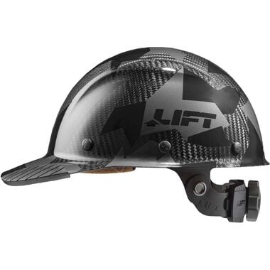 Lift Safety Hard Hat DAX Full Black Camo Carbon Fiber Cap Style