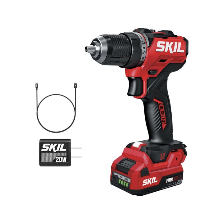 SKIL PWR CORE 12 12V 1/2 Inch Brushless Compact Drill Driver Kit
