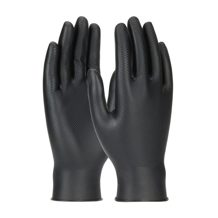 Protective Industrial Products Grippaz Black Nitrile Extended Use Gloves Large