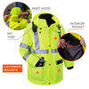 Ergodyne 4-in-1 Hi-Vis Winter Jacket Parka, Small, small image number 5
