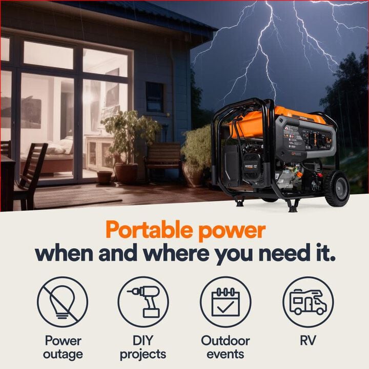 Generac GP Series 10,000 Watt Gas Powered 50-State Portable Generator with COsense Technology, large image number 6