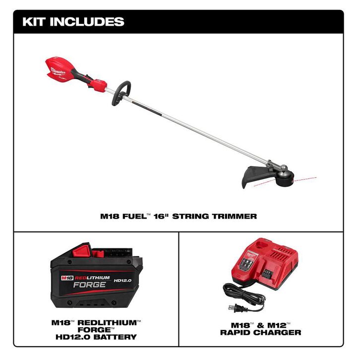 Milwaukee M18 FUEL 16 Inch String Trimmer Kit, large image number 2