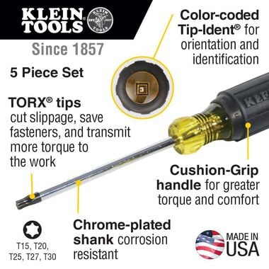 Klein Tools TORX Screwdriver Set 5 Pc, large image number 1