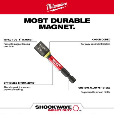 Milwaukee SHOCKWAVE 2-9/16 in. Magnetic Nut Driver 3/8 in., large image number 3