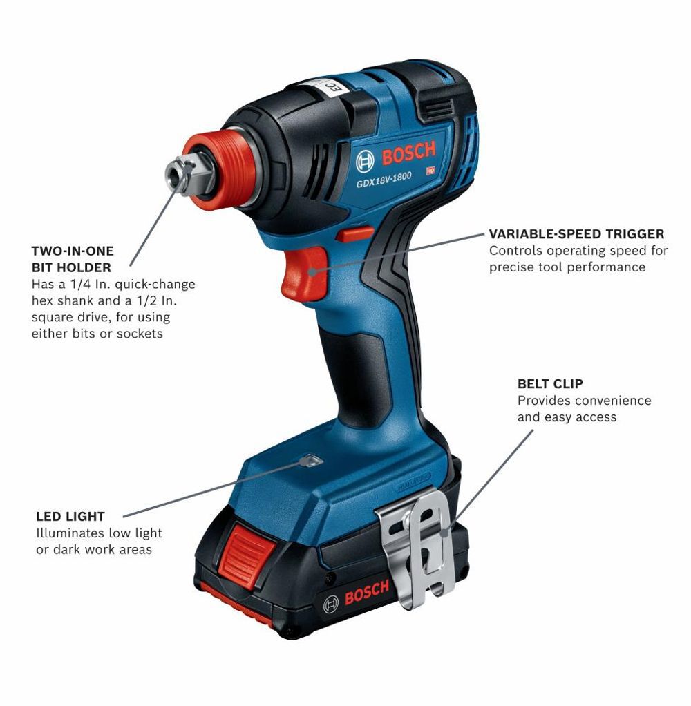 Bosch 18V 4 Tool Combo Kit, large image number 4