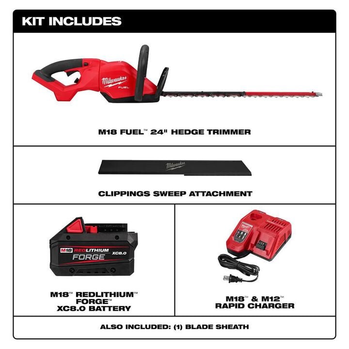 Milwaukee M18 FUEL 24 Inch Hedge Trimmer Kit, large image number 2