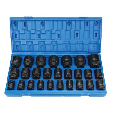 Grey Pneumatic 3/4 Inch Drive Standard Metric Master Impact Socket Set 26pc