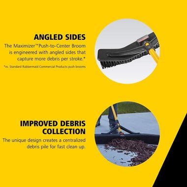 Rubbermaid 36in Black Polypropylene Medium Push Broom with Steel Handle, large image number 3
