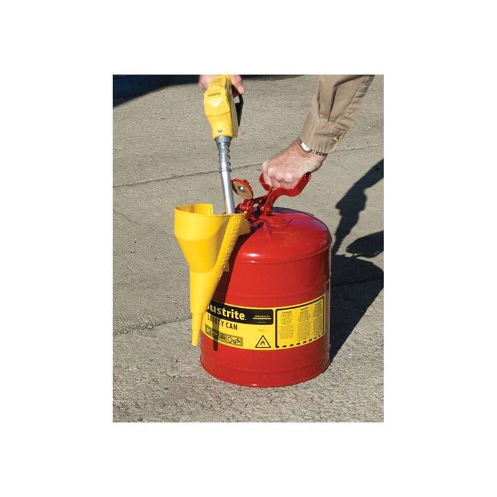 Justrite 5 Gal Steel Safety Red Gas Can Type I with Funnel & Flame Arrester, large image number 5