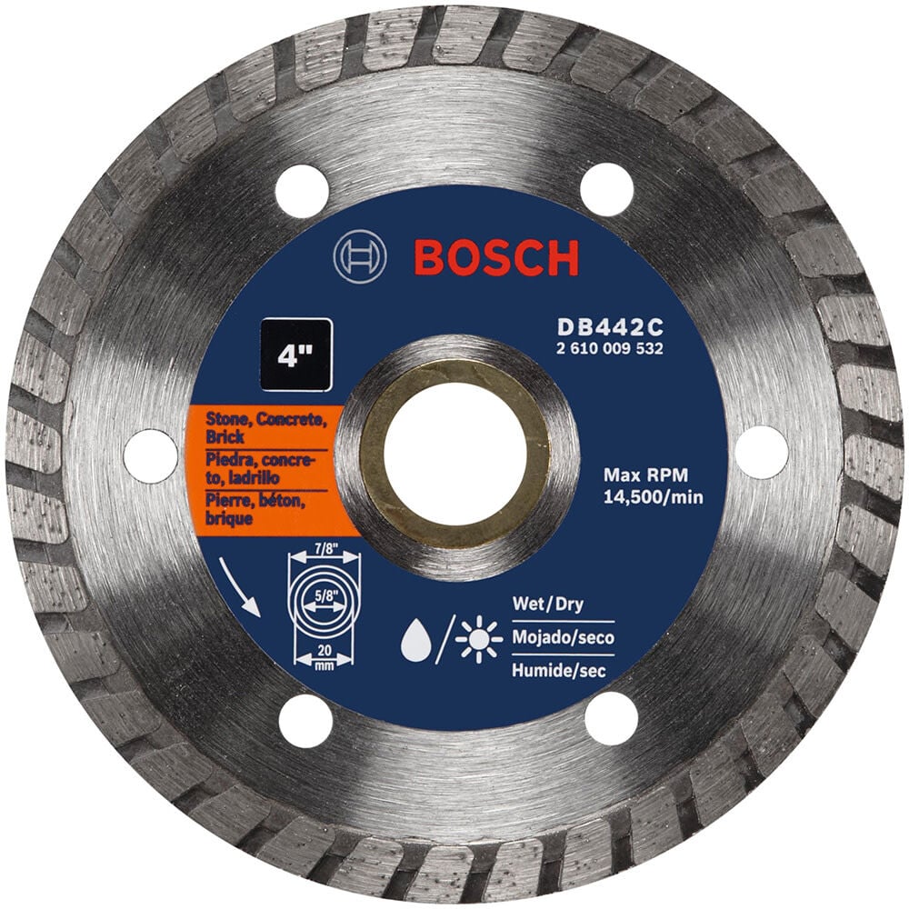 Bosch 4 Inch Premium Turbo Rim Diamond Blade for Smooth Cuts – DB442C