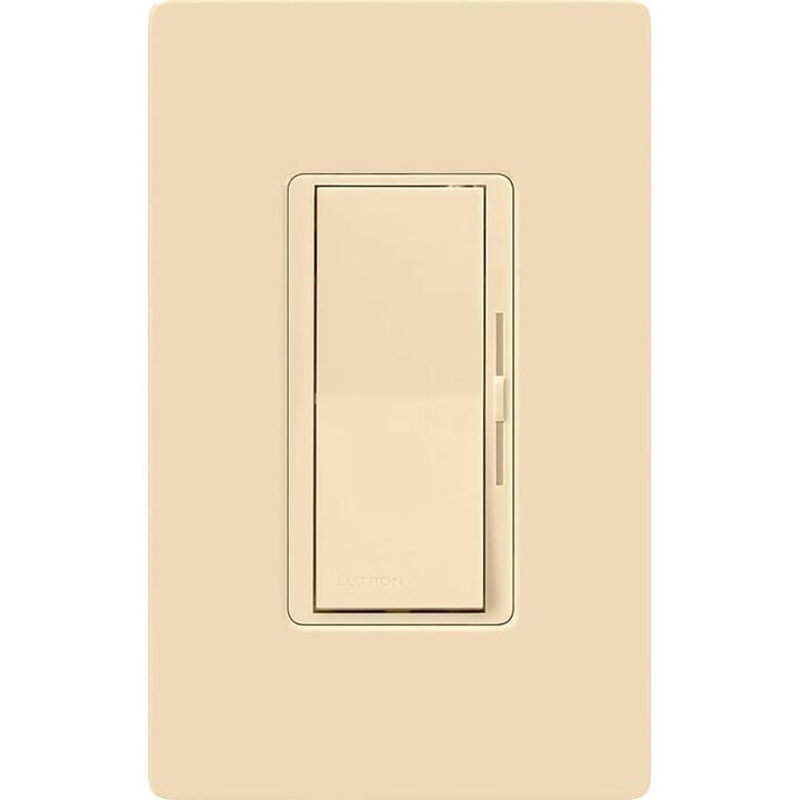 Lutron Diva LED+ 150W 120V 1P Gloss Ivory Dimmer Switch with 1 Gang