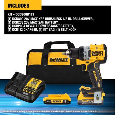DEWALT 20V XR COMPACT DRILL DRIVER with POWERSTACK, large image number 10