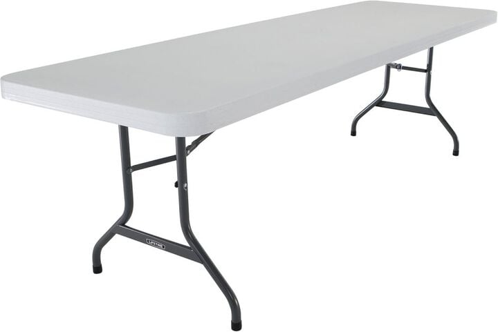 Lifetime 8 Ft. White High-Density Polyethylene Commercial Folding Table
