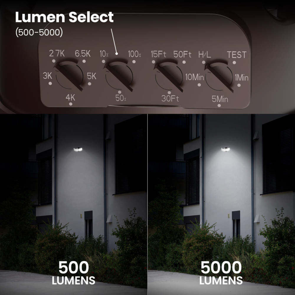 Feit Electric 10-1/2 Inch 48W 5000 Lumens Triple Head Motion Floodlight Bronze, large image number 9