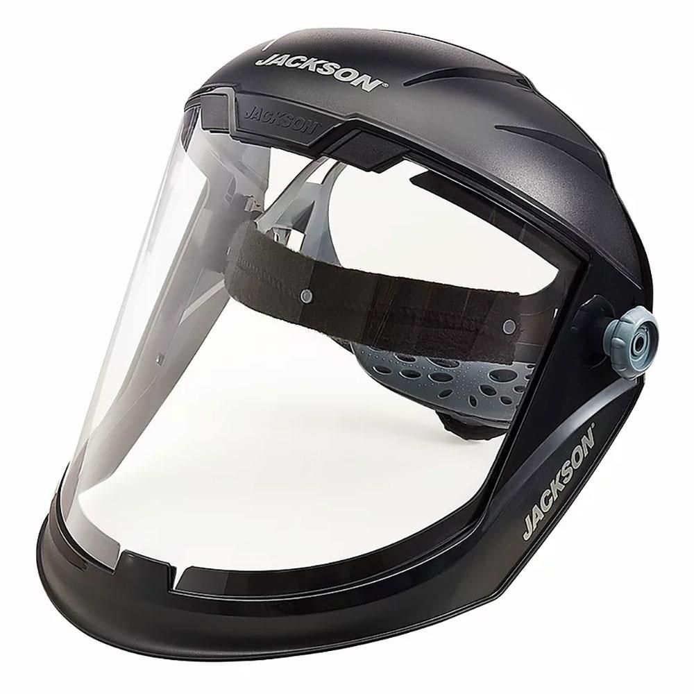 Jackson Safety Lightweight MAXVIEW Premium Face Shield with Ratcheting Headgear Clear Tint Uncoated Black, large image number 6