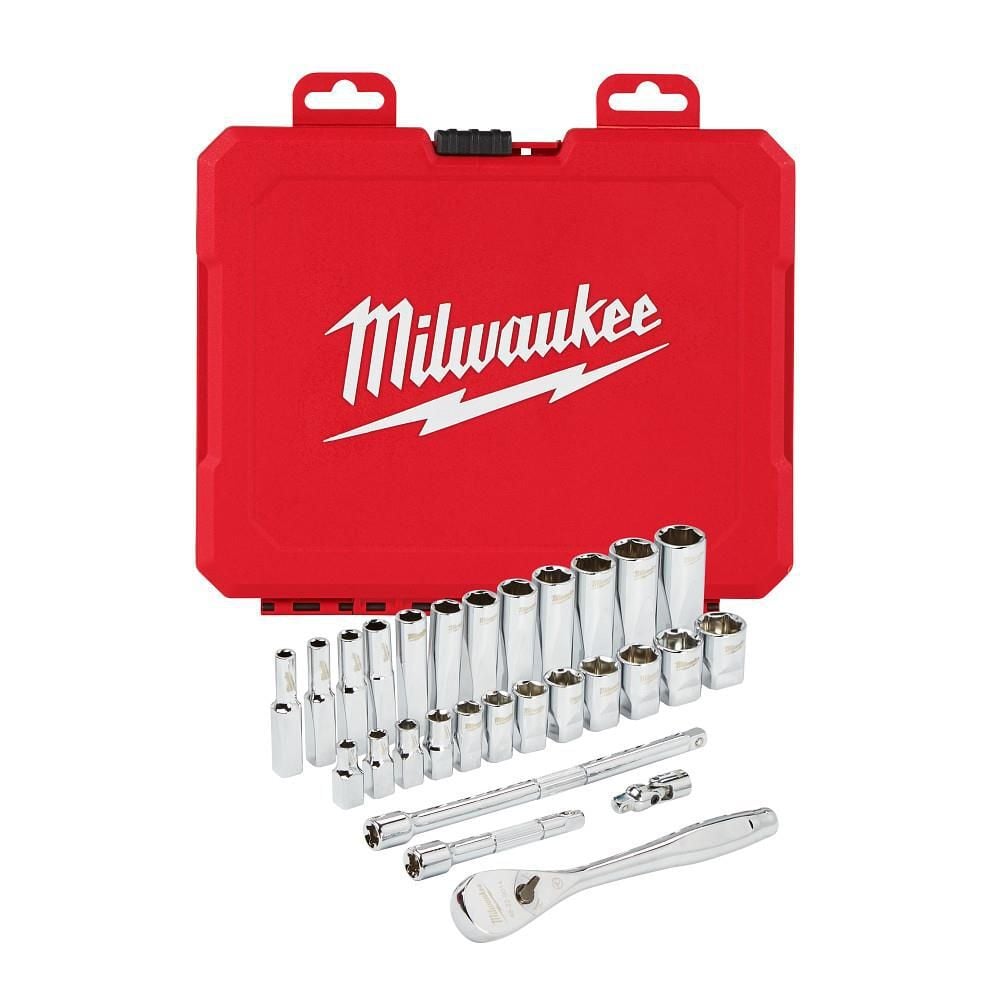 Milwaukee 1/4 in. Drive 28 pc. Ratchet & Socket Set - Metric, large image number 1
