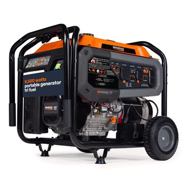 Generac GP9500E Tri Fuel Portable Generator, 49 State