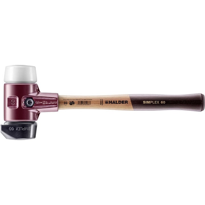 Halder Inc Rubber/Superplastic Head Simplex Soft-Face Mallet with Wooden Handle