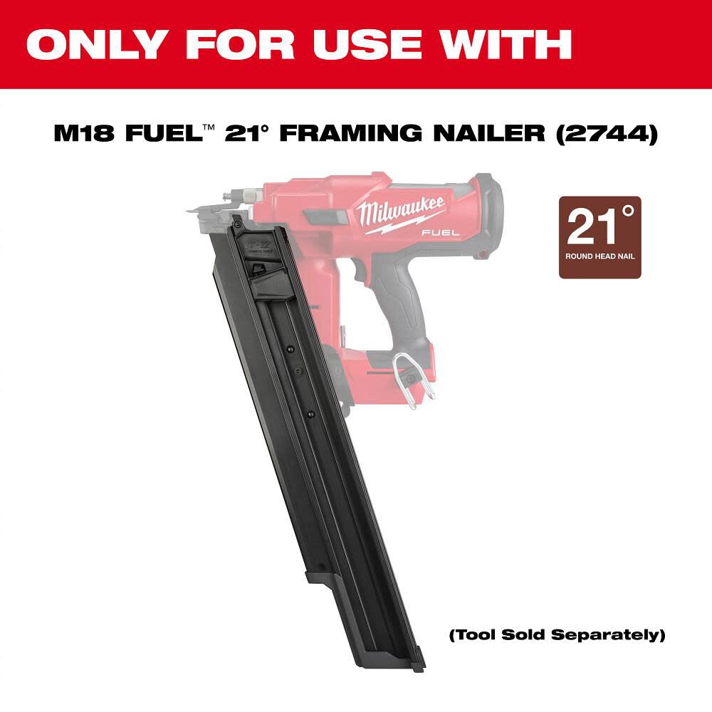 Milwaukee M18 FUEL 21 Degree Framing Nailer Extended Capacity
