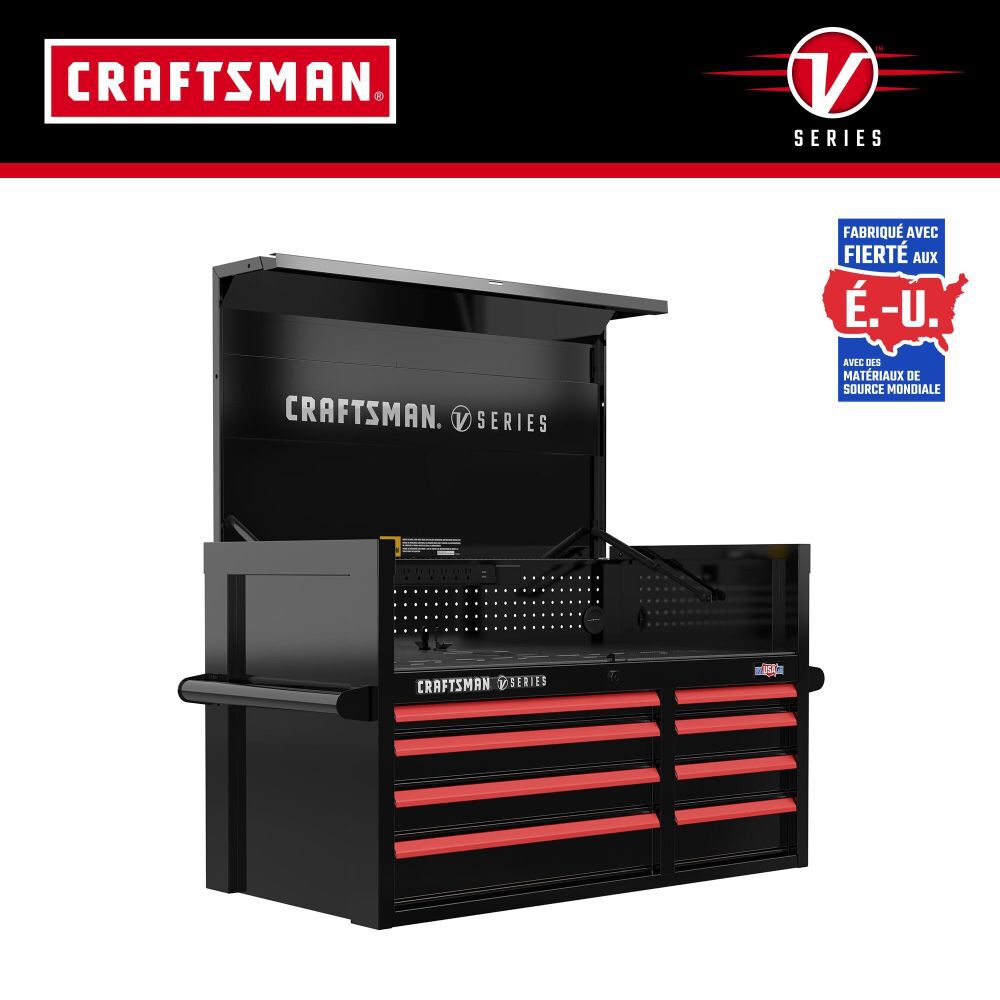 CRAFTSMAN V-SERIES 41 Inch Wide 8-Drawer Tool Chest, Black, large image number 3