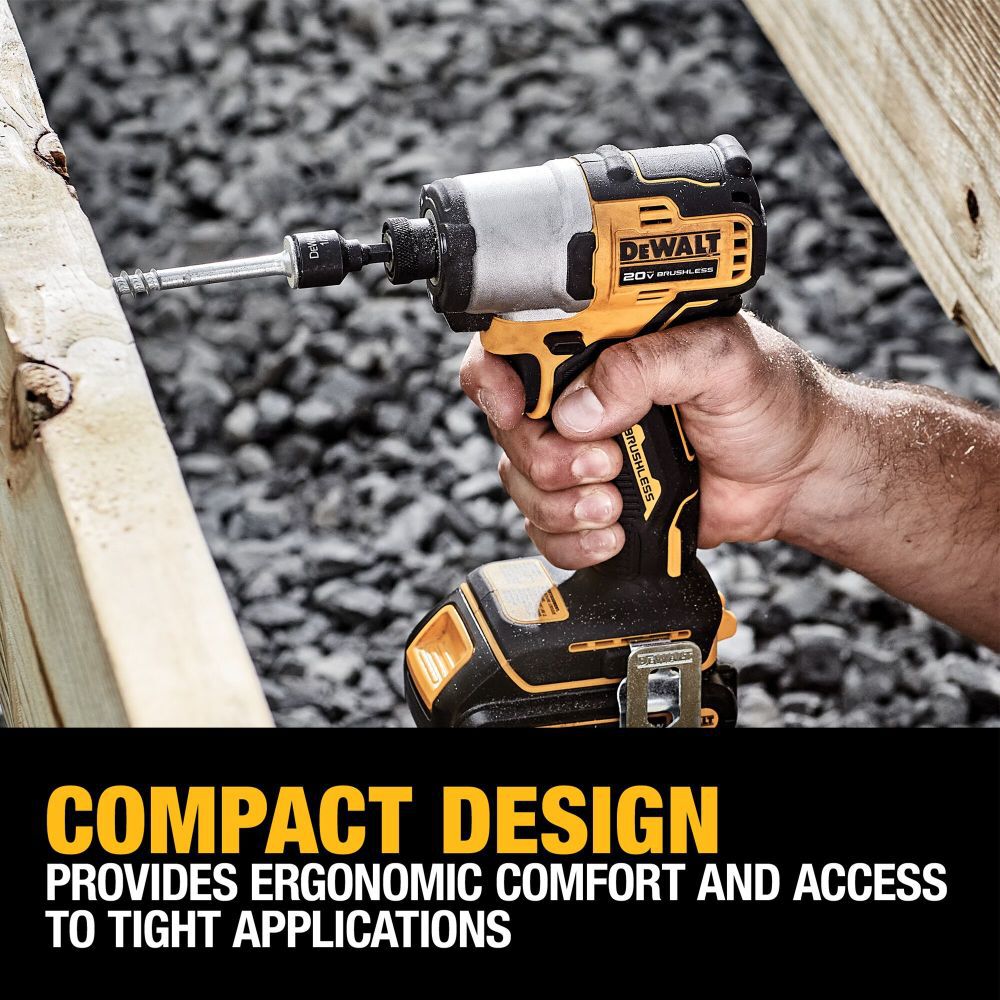 DEWALT 20V MAX XTREME Brushless 1/4 Inch Impact Driver Drill Kit & Elite Series 100pc Drill Driver Set, large image number 4