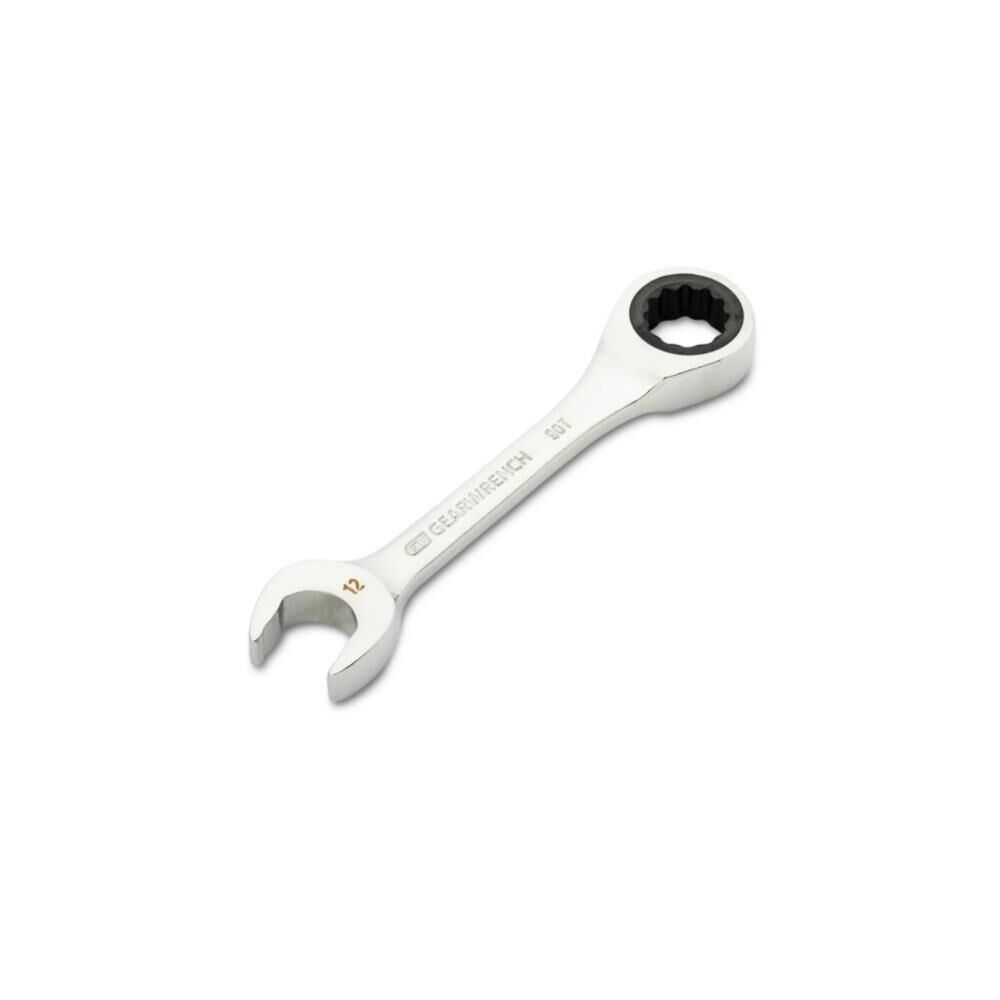 GEARWRENCH 12mm 90-Tooth 12 Point Stubby Combination Ratcheting Wrench, large image number 2