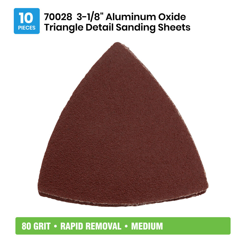Spyder Detail Sander, 80 Grit Alum Oxide, Hook & Loop, 3-1/8 Inch Mouse, 10 Pieces, large image number 7