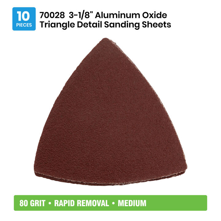 Spyder Detail Sander, 80 Grit Alum Oxide, Hook & Loop, 3-1/8 Inch Mouse, 10 Pieces, large image number 6