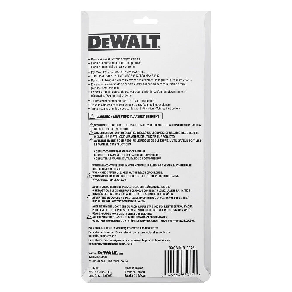DEWALT 3/8 Inch NPT Inline Desiccant Dryer, large image number 5