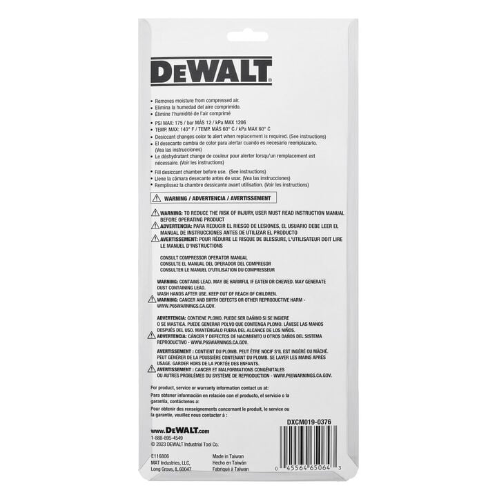 DEWALT 3/8 Inch NPT Inline Desiccant Dryer, large image number 4