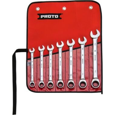 Proto Metric Ratcheting Wrench Set 12 Point 7pc