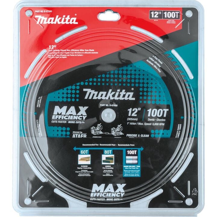 Makita 12in 100T Carbide-Tipped Max Efficiency Miter Saw Blade, large image number 6