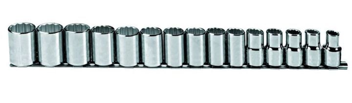 Proto 1/2 in Drive 15 Piece Metric Socket Set-12 Point, large image number 0