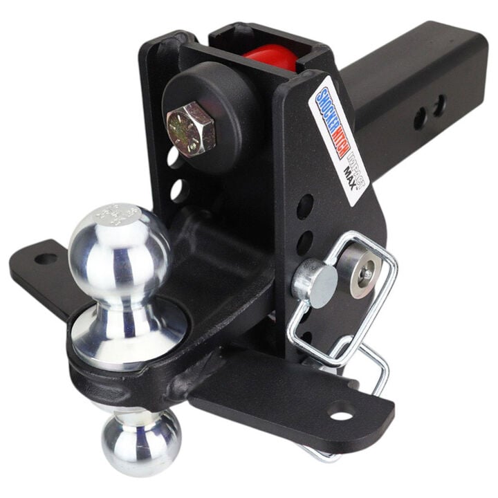 Shocker Hitch Impact 20K 2 1/2 Inch Cushion Hitch & Chrome Combo Sway Bar Tab Ball Mount 2 Inch & 2 5/16 Inch Hitch Balls, large image number 0