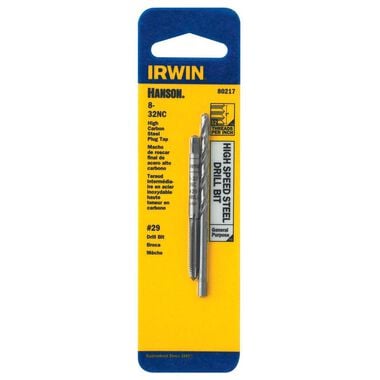Irwin Drill and Tap Combo-8 - 32 NC Tap and No. 29 Drill Bit, large image number 0