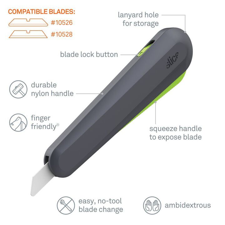 Slice Squeeze Trigger Knife Auto Retractable Nylon Handle, large image number 1