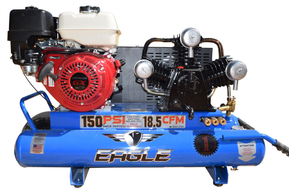 Eagle Compressor Portable Gas Wheel Barrow Air Compressor 10 Gallon 9HP, large image number 1