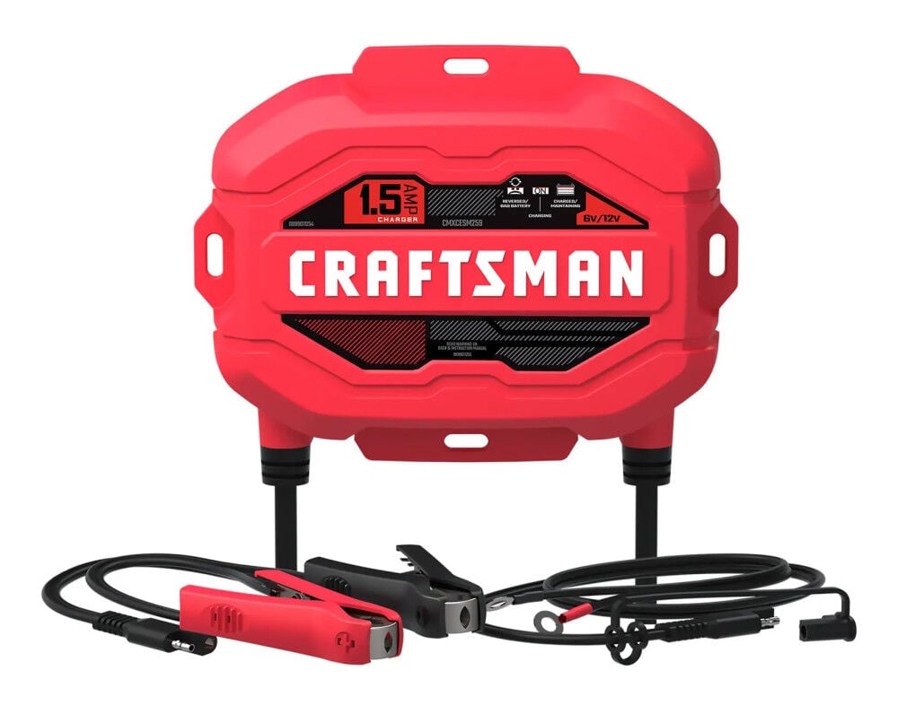 CRAFTSMAN 1.5A Automotive Battery Charger and Maintainer for 6V and 12V Batteries – CMXCESM259