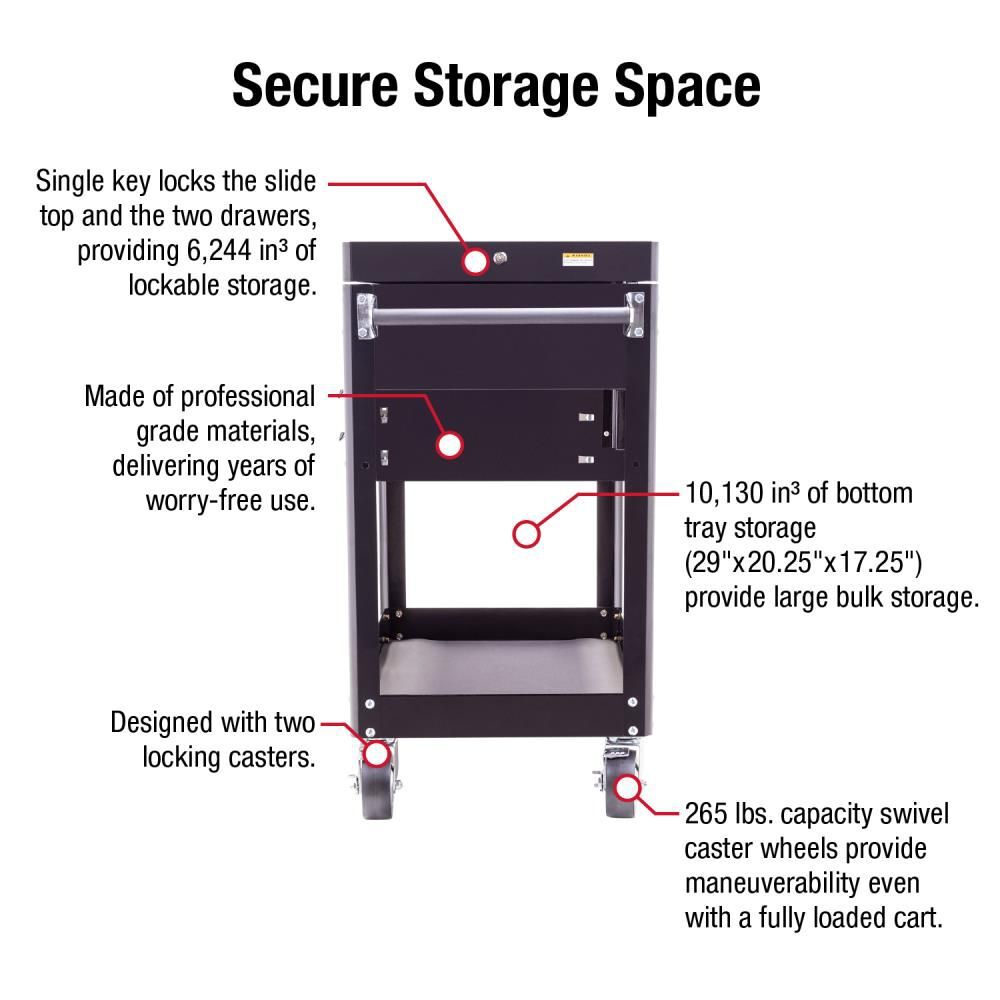 Sunex Compact Slide Top Utility Cart, large image number 3