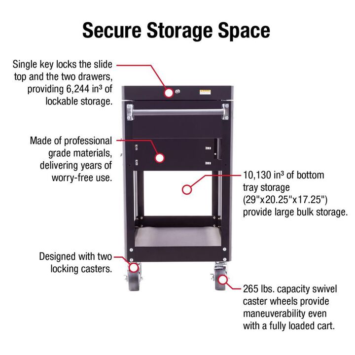 Sunex Compact Slide Top Utility Cart, large image number 2