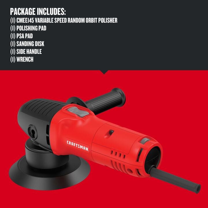 CRAFTSMAN 6 Inch Variable-Speed Electric Random Orbit Polisher, large image number 3