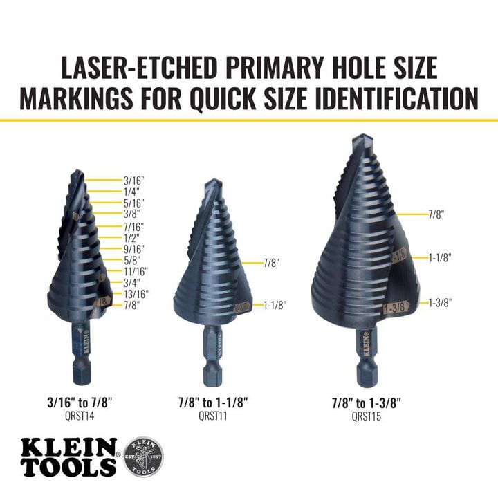 Klein Tools Quick Release Step Bit Set 3pc, large image number 2